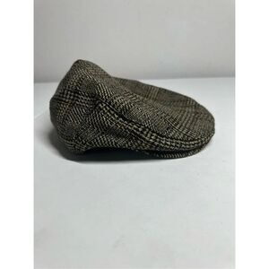 Peacocks Wool Blend Tweed Flat Cap Brown Black Tan One Size Adult